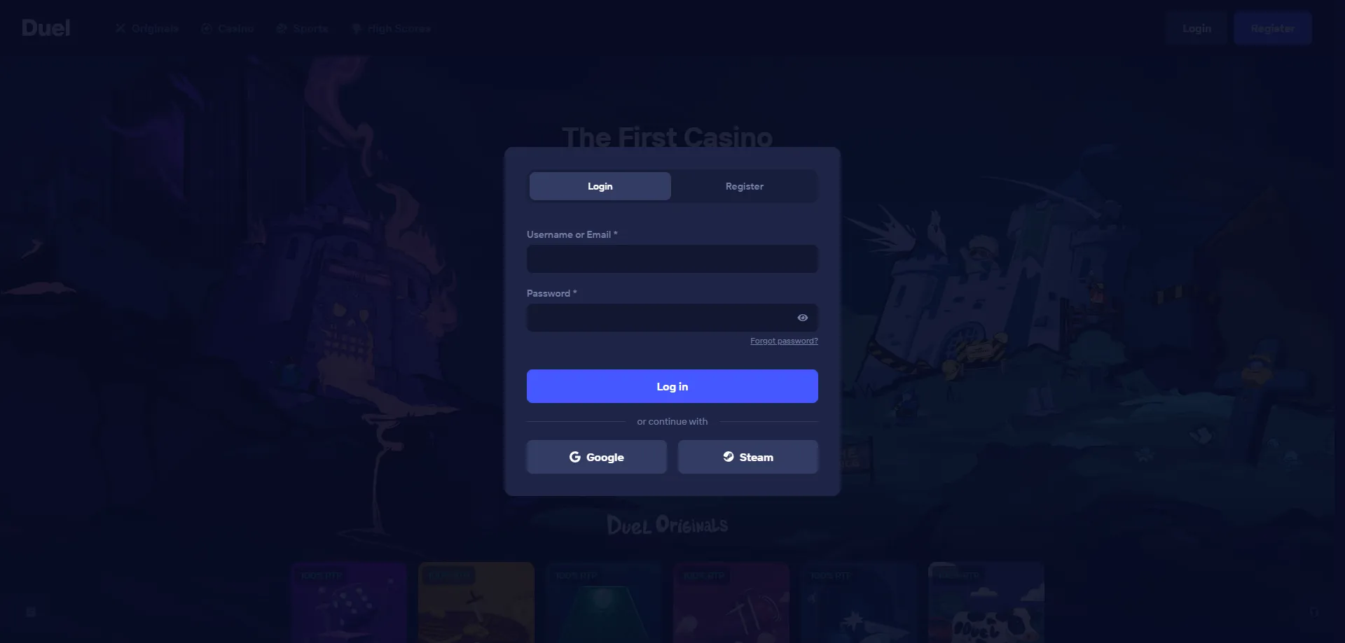 Inicio de sesi&oacute;n seguro en Duel Casino con autenticaci&oacute;n 2FA